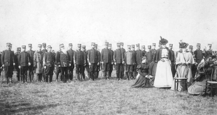 Campamento militar de Tandil, misa de campaa con Nicols Lavalle y el Ministro de Guerra Luis Mara Campos,1894