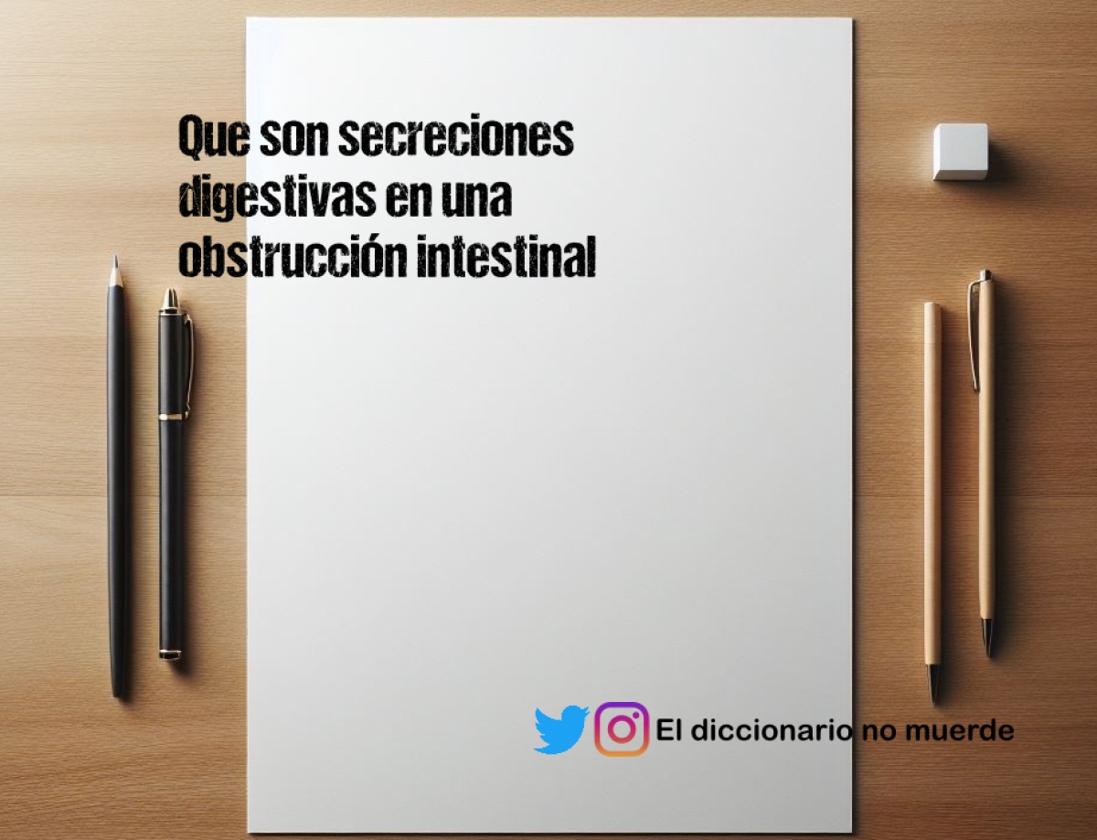 Que son secreciones digestivas en una obstrucción intestinal