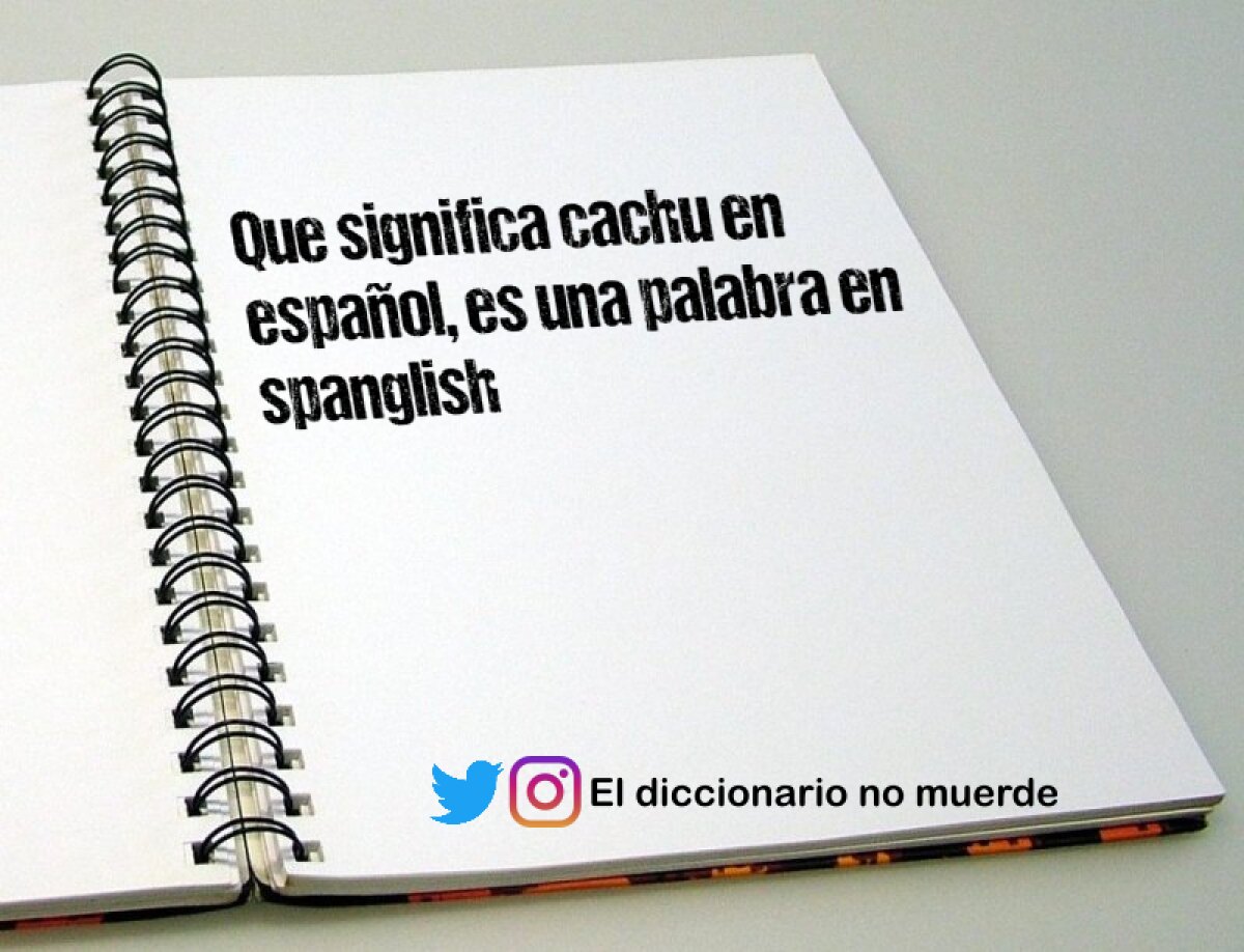 Que significa cachu en español, es una palabra en spanglish
