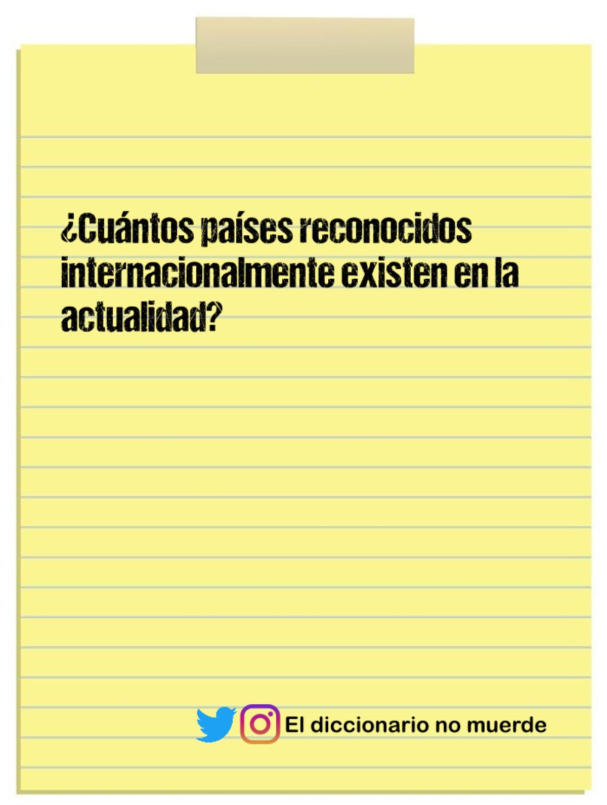 ¿Cuántos países reconocidos internacionalmente existen en la actualidad?