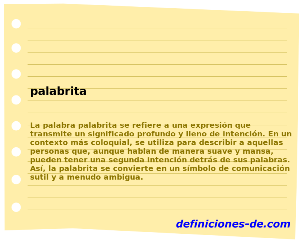 Palabrita Significado De Palabrita