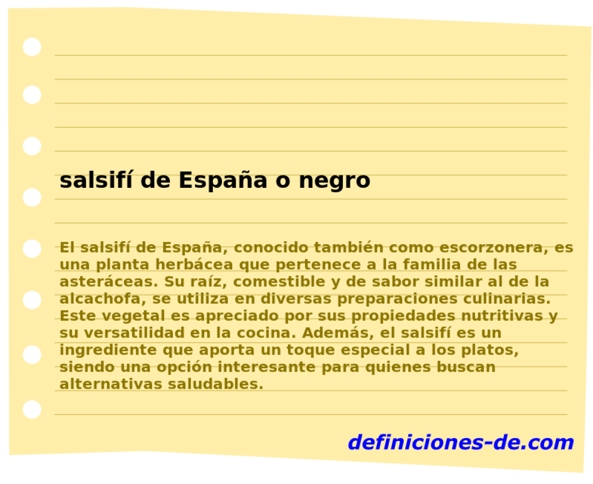 salsif de Espaa o negro 