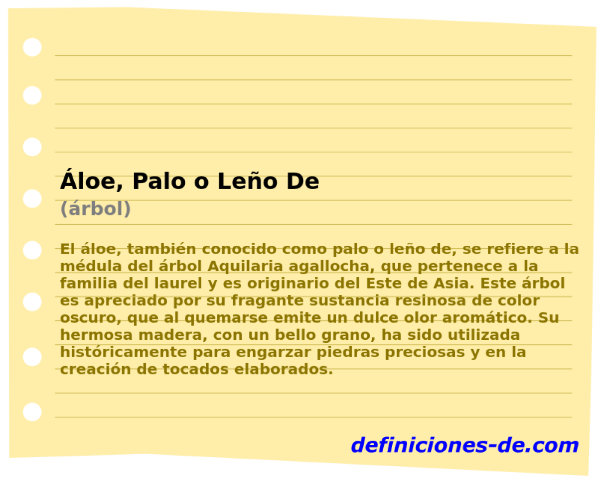 loe, Palo o Leo De (rbol)