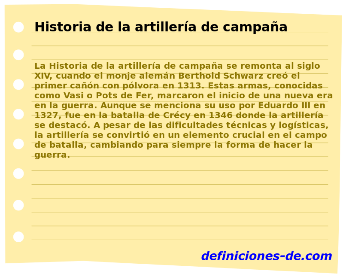 Historia de la artillera de campaa 