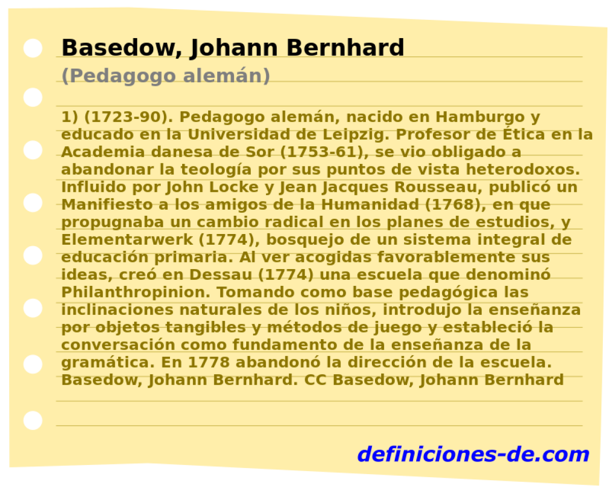 Basedow, Johann Bernhard (Pedagogo alem�n)