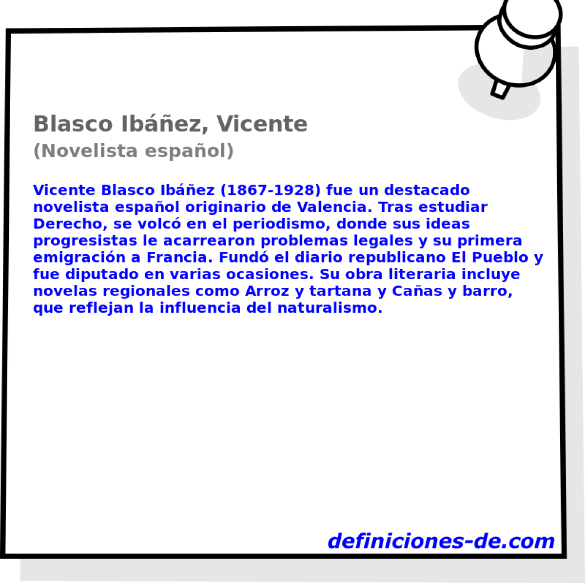 Blasco Ibez, Vicente (Novelista espaol)