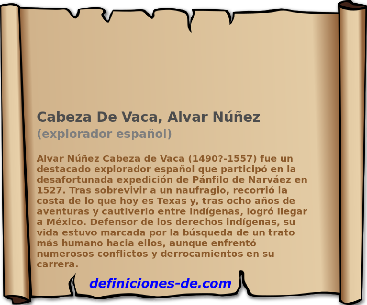 Breve Biografía De Cabeza De Vaca, Alvar Núñez (explorador Español)