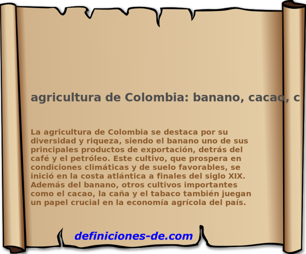 agricultura de Colombia: banano, cacao, caa, tabaco 