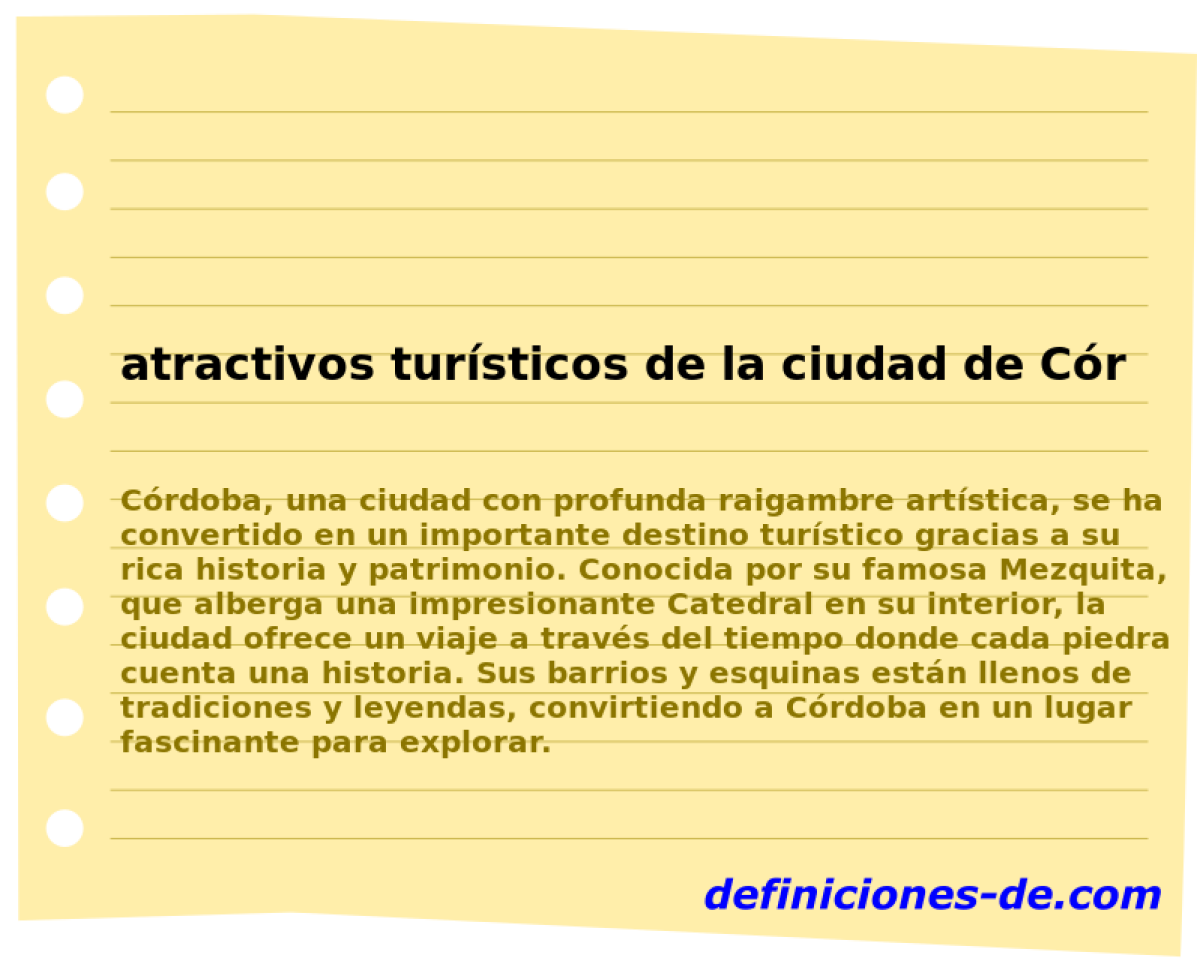 atractivos tursticos de la ciudad de Crdoba (Espaa) 