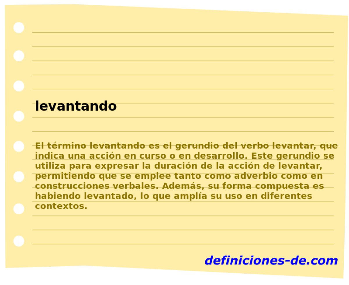 Levantando Significado De Levantando