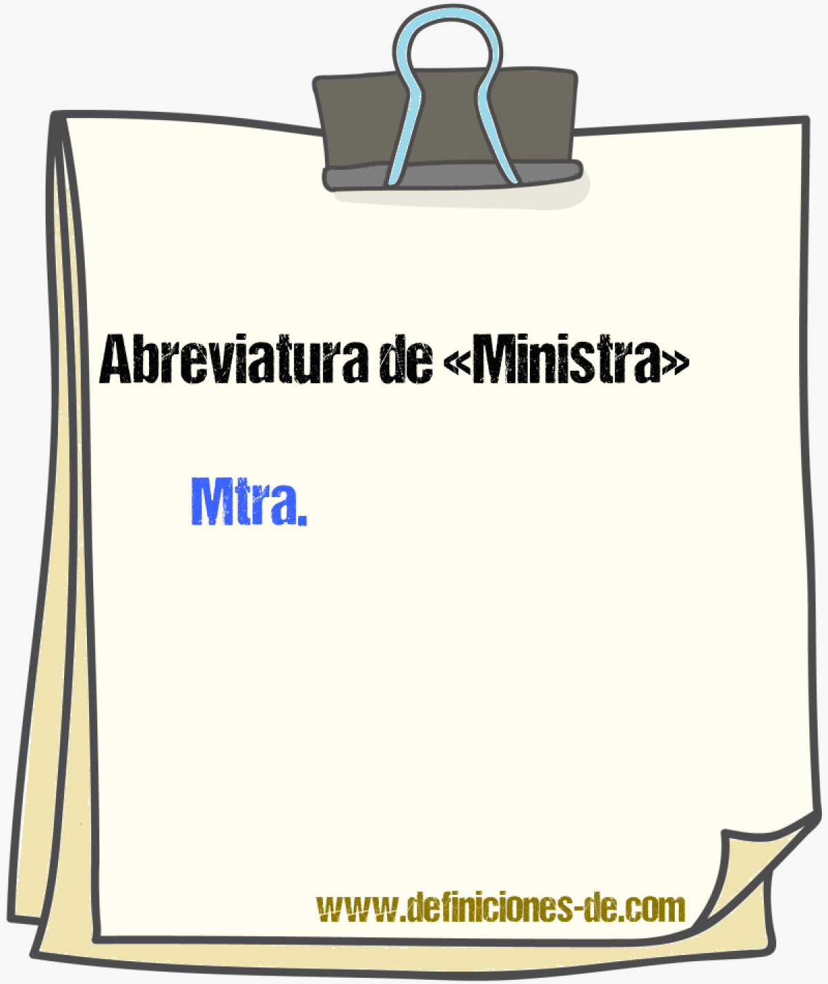 Abreviaturas de Ministra