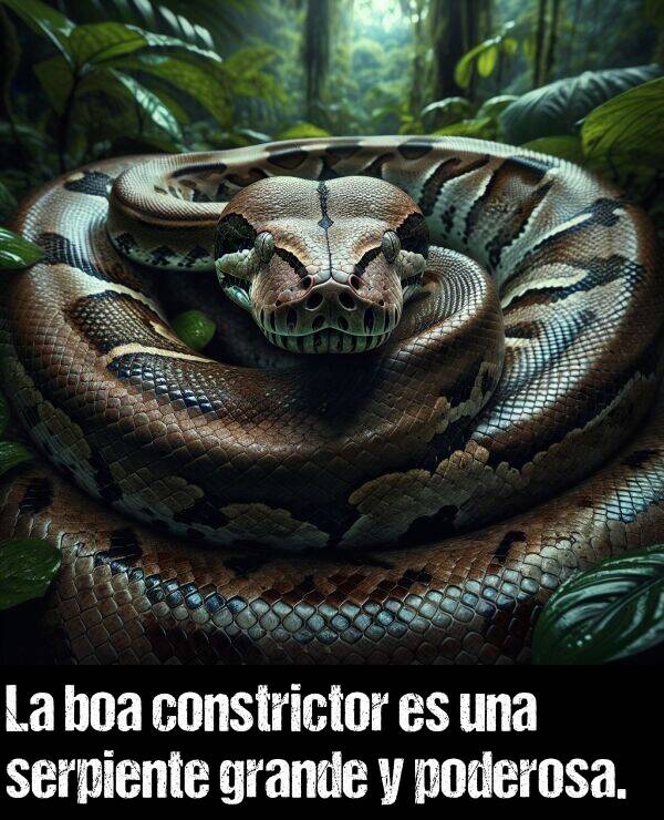 constrictor: La boa constrictor es una serpiente grande y poderosa.