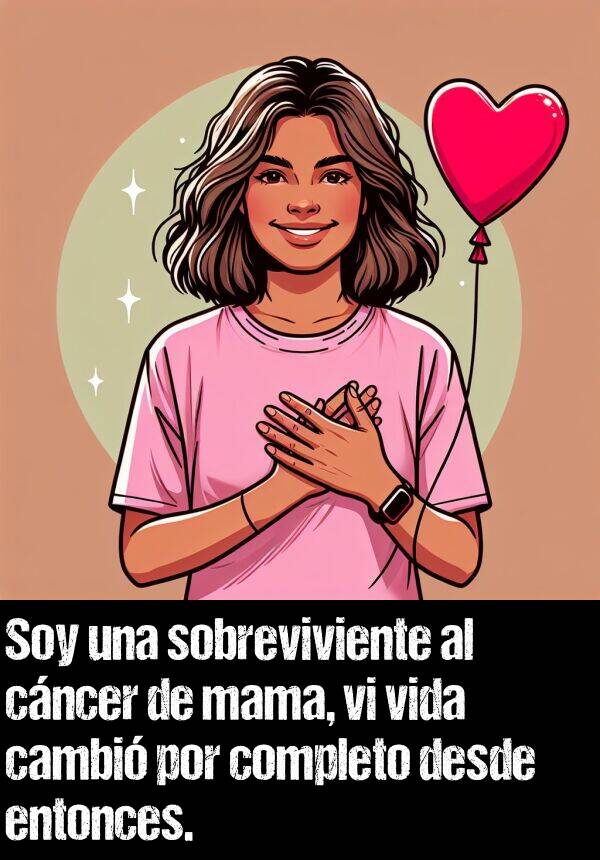 mama: Soy una sobreviviente al cncer de mama, vi vida cambi por completo desde entonces.