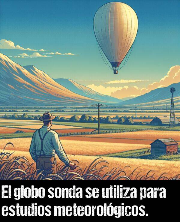 sonda: El globo sonda se utiliza para estudios meteorolgicos.