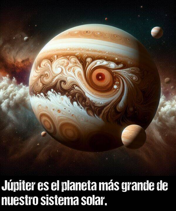 grande: Jpiter es el planeta ms grande de nuestro sistema solar.