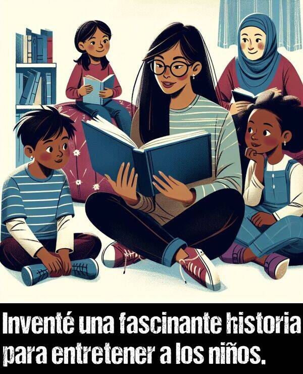 historia: Invent una fascinante historia para entretener a los nios.