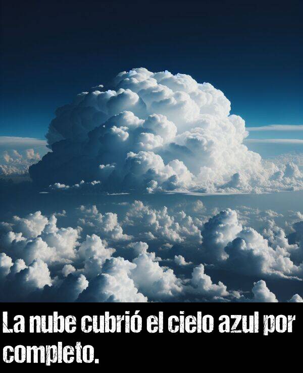 cielo: La nube cubri el cielo azul por completo.