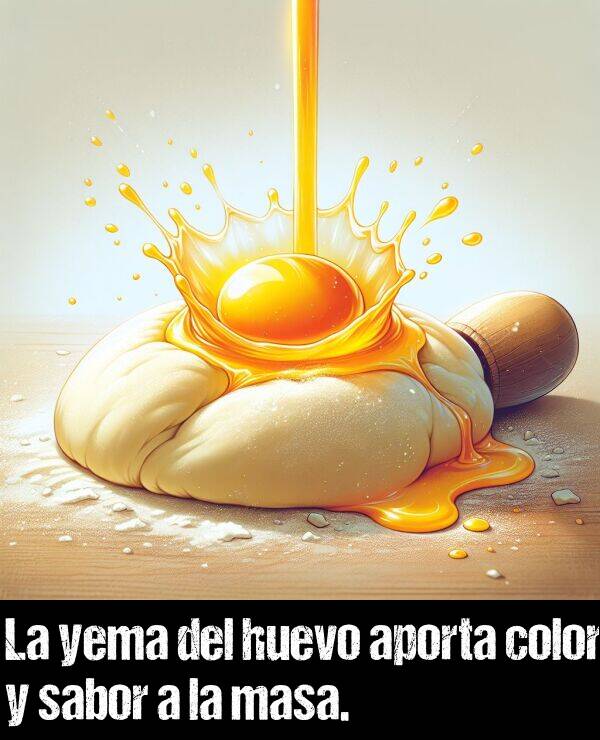 huevo: La yema del huevo aporta color y sabor a la masa.