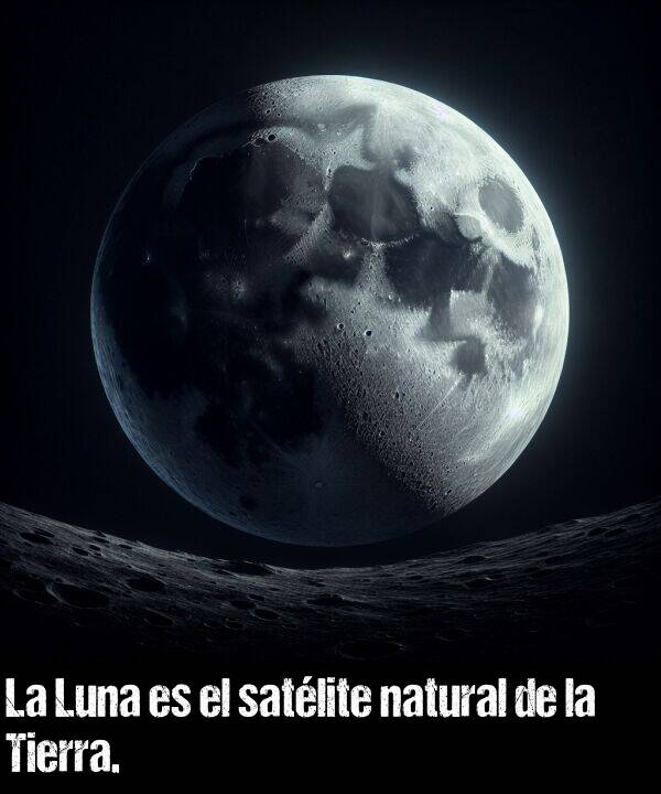natural: La Luna es el satlite natural de la Tierra.