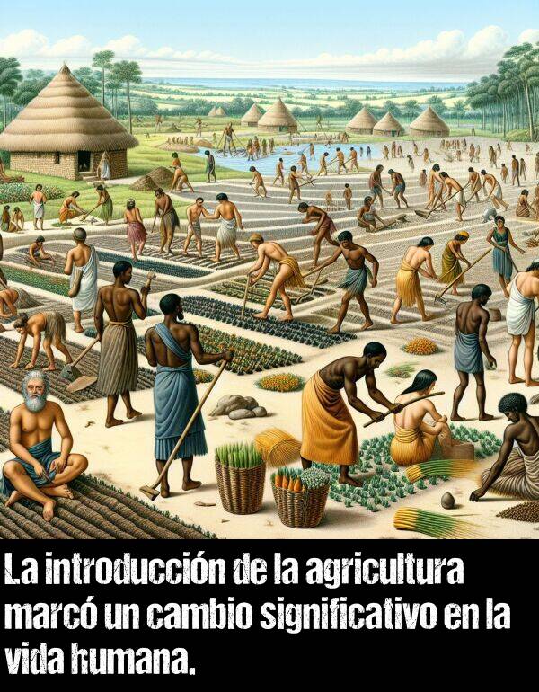 humana: La introduccin de la agricultura marc un cambio significativo en la vida humana.