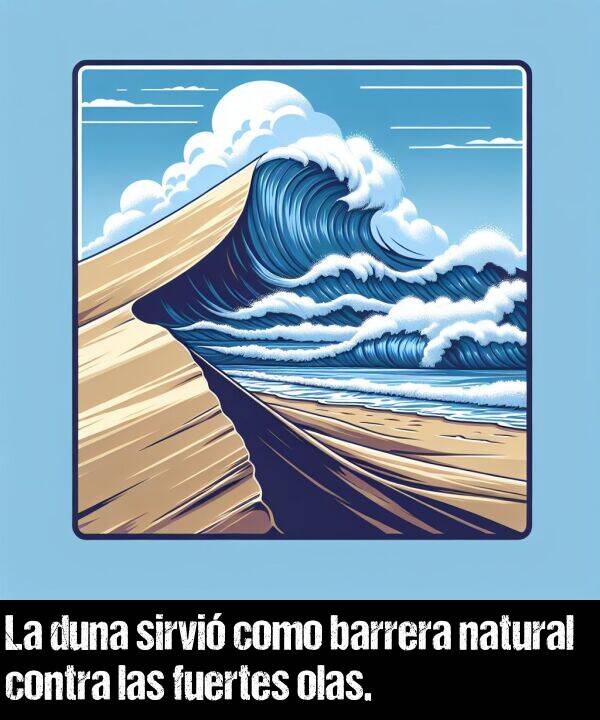 fuertes: La duna sirvi como barrera natural contra las fuertes olas.