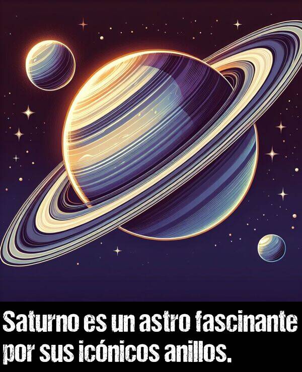 icnico: Saturno es un astro fascinante por sus icnicos anillos.