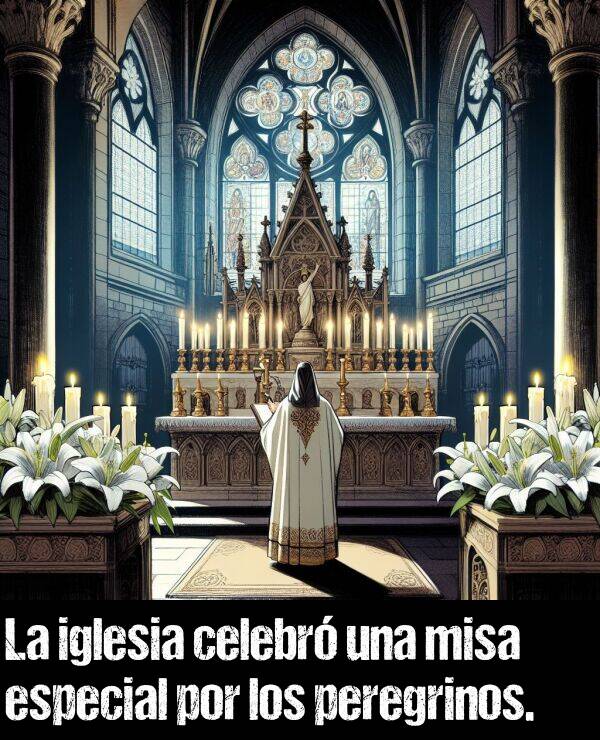 especial: La iglesia celebr una misa especial por los peregrinos.