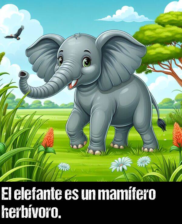 elefante: El elefante es un mamfero herbvoro.