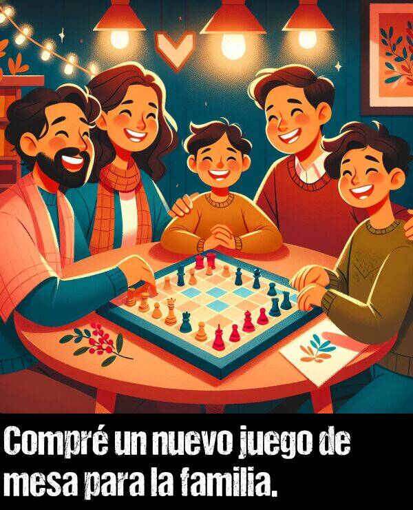 juego: Compr un nuevo juego de mesa para la familia.