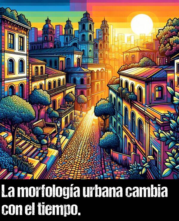 cambia: La morfologa urbana cambia con el tiempo.