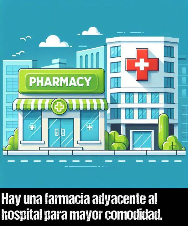 adyacente: Hay una farmacia adyacente al hospital para mayor comodidad.