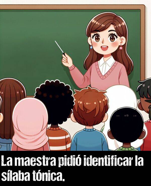 tnico: La maestra pidi identificar la slaba tnica.