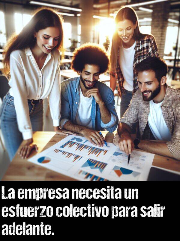 empresa: La empresa necesita un esfuerzo colectivo para salir adelante.