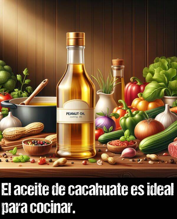 aceite: El aceite de cacahuate es ideal para cocinar.