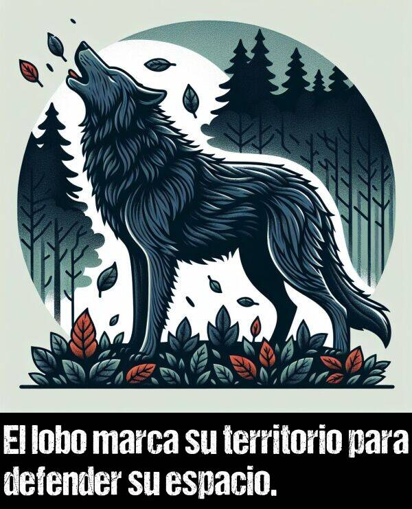 territorio: El lobo marca su territorio para defender su espacio.