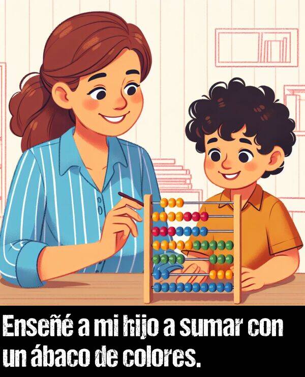 colores: Ense a mi hijo a sumar con un baco de colores.