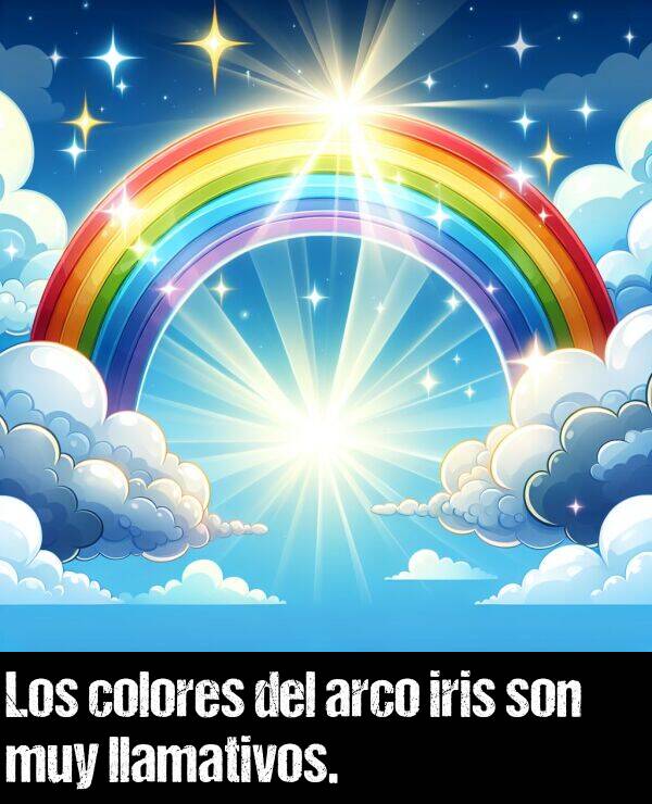 arco iris: Los colores del arco iris son muy llamativos.