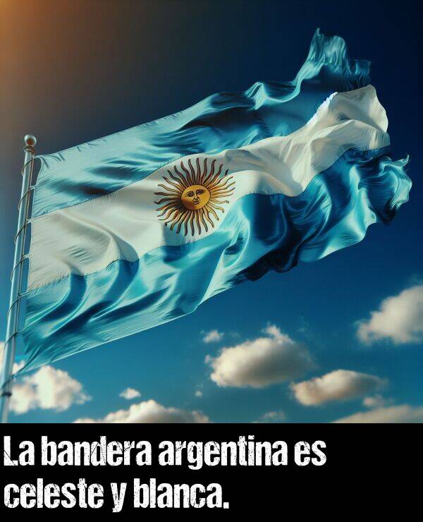 argentina: La bandera argentina es celeste y blanca.