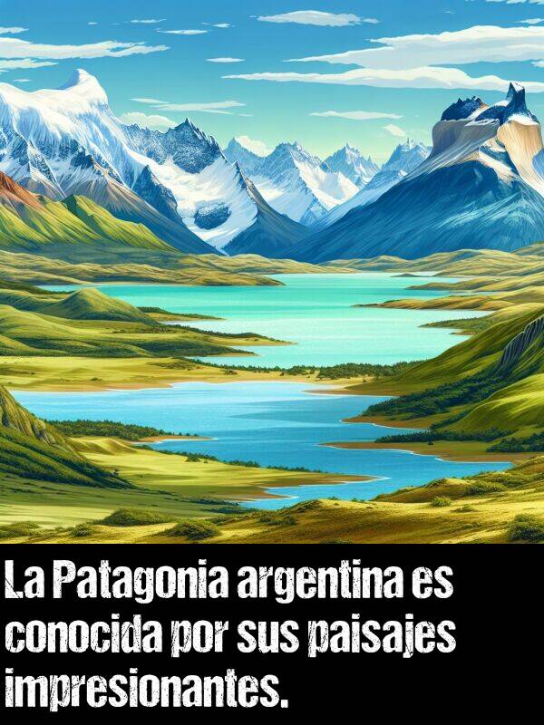 argentina: La Patagonia argentina es conocida por sus paisajes impresionantes.