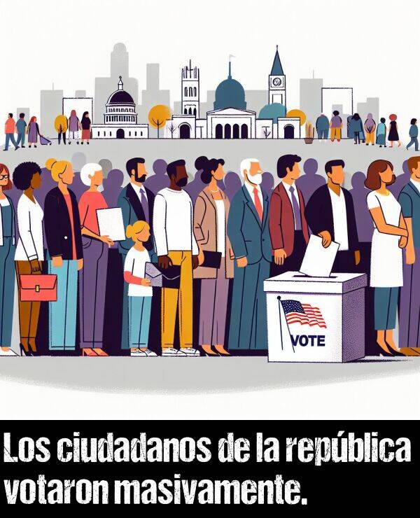 repblica: Los ciudadanos de la repblica votaron masivamente.