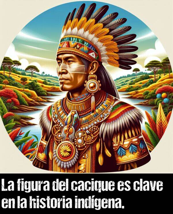 indgena: La figura del cacique es clave en la historia indgena.