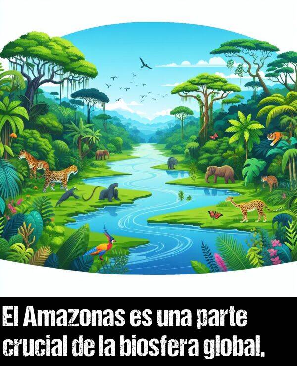 global: El Amazonas es una parte crucial de la biosfera global.