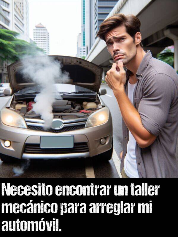 taller: Necesito encontrar un taller mecnico para arreglar mi automvil.