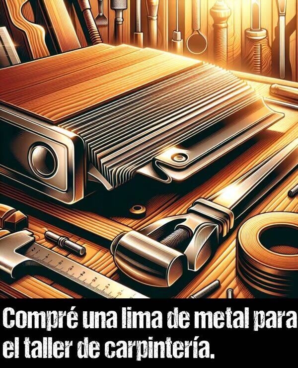 metal: Compr una lima de metal para el taller de carpintera.