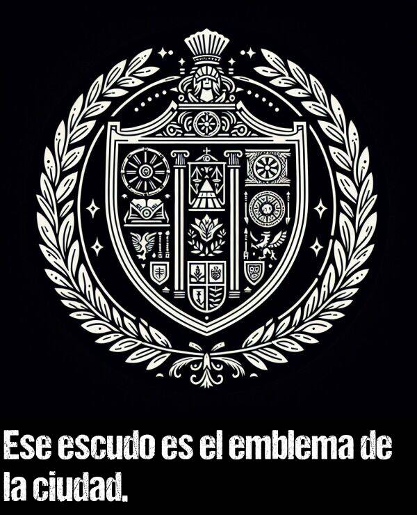 escudo: Ese escudo es el emblema de la ciudad.