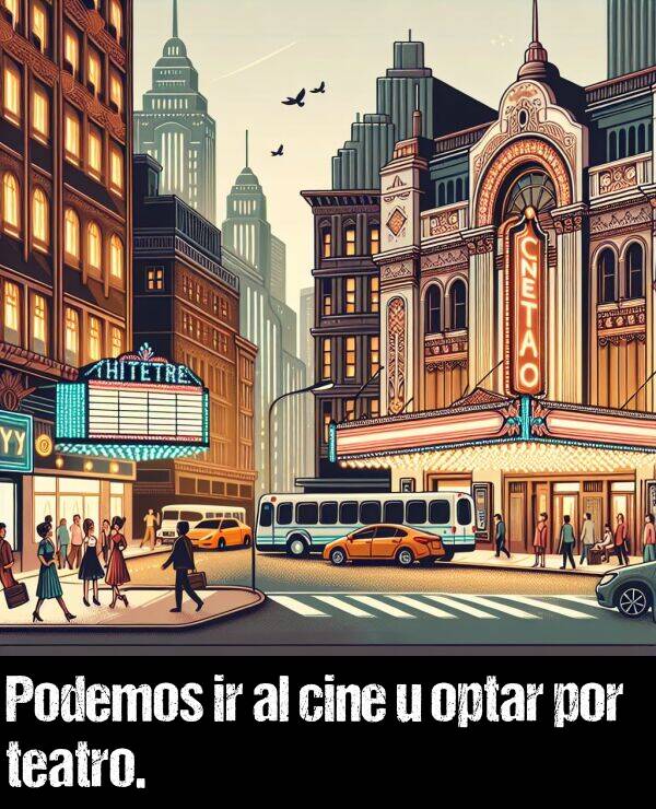 ir: Podemos ir al cine u optar por teatro.