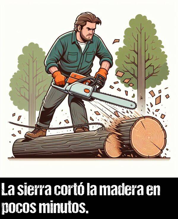 cortar: La sierra cort la madera en pocos minutos.