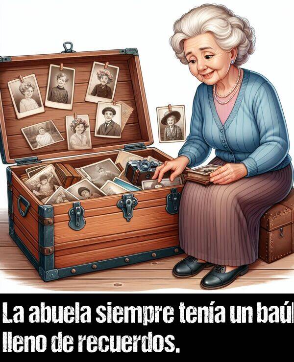 bal: La abuela siempre tena un bal lleno de recuerdos.