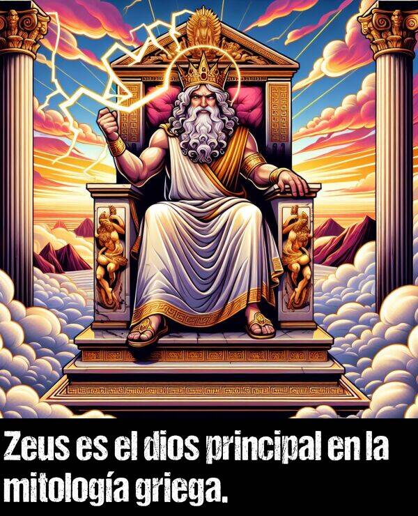 principal: Zeus es el dios principal en la mitologa griega.