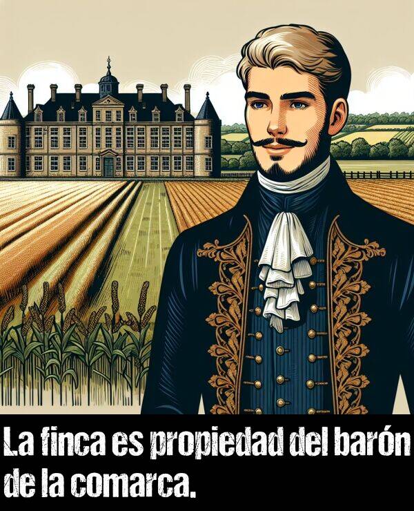 propiedad: La finca es propiedad del barn de la comarca.